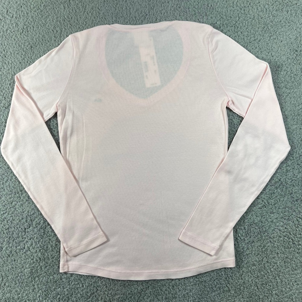 Lacoste Women's V-Neck Long Sleeve T-Shirt Light Pink US Size M (EU/6) VTG NWT - Picture 2 of 10
